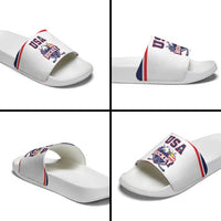 USA Ice Hockey Slide Sandals American Eagle Spirit White Version