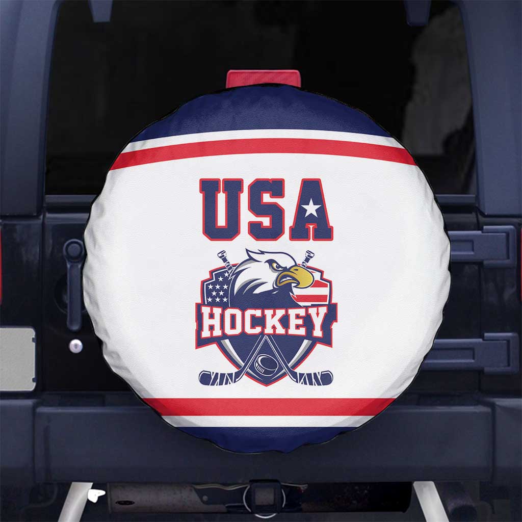 USA Ice Hockey Spare Tire Cover American Eagle Spirit White Version