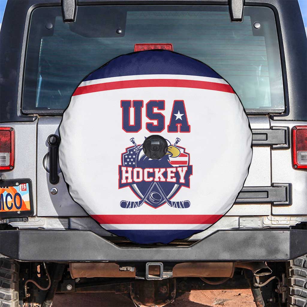 USA Ice Hockey Spare Tire Cover American Eagle Spirit White Version