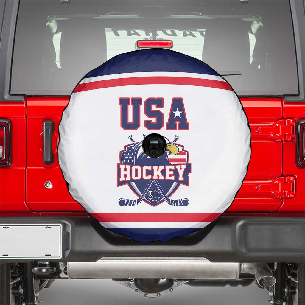USA Ice Hockey Spare Tire Cover American Eagle Spirit White Version