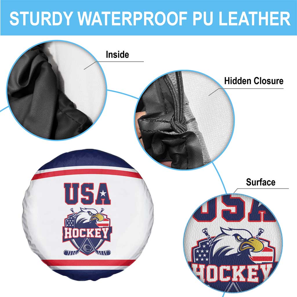 USA Ice Hockey Spare Tire Cover American Eagle Spirit White Version