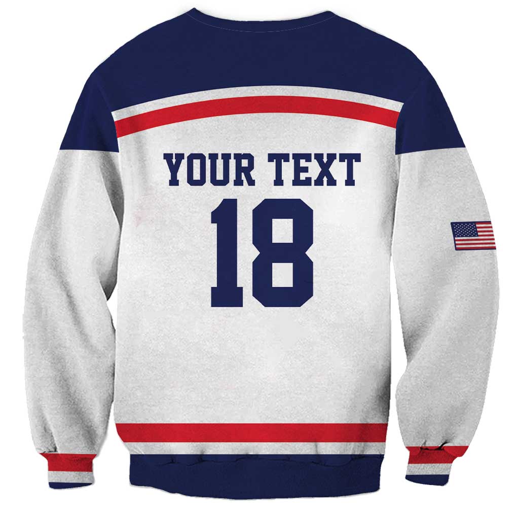 USA Ice Hockey Custom Sweatshirt American Eagle Spirit White Version