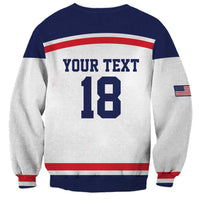 USA Ice Hockey Custom Sweatshirt American Eagle Spirit White Version