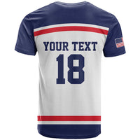 USA Ice Hockey Custom T Shirt American Eagle Spirit White Version