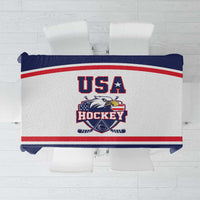 USA Ice Hockey Tablecloth American Eagle Spirit White Version