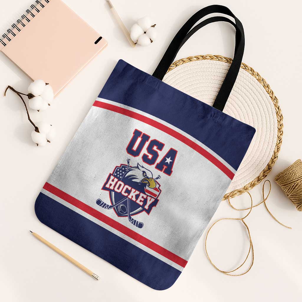 USA Ice Hockey Tote Bag American Eagle Spirit White Version