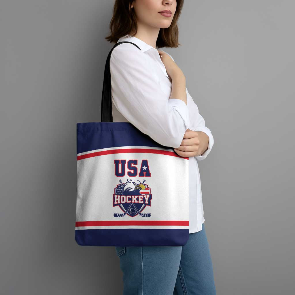USA Ice Hockey Tote Bag American Eagle Spirit White Version