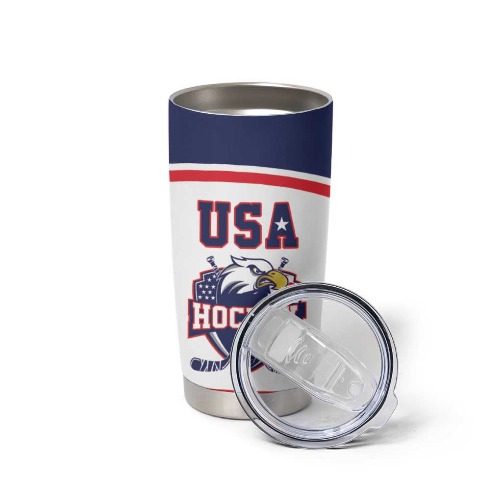 USA Ice Hockey Custom Tumbler Cup American Eagle Spirit White Version