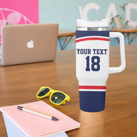 USA Ice Hockey Custom Tumbler With Handle American Eagle Spirit White Version