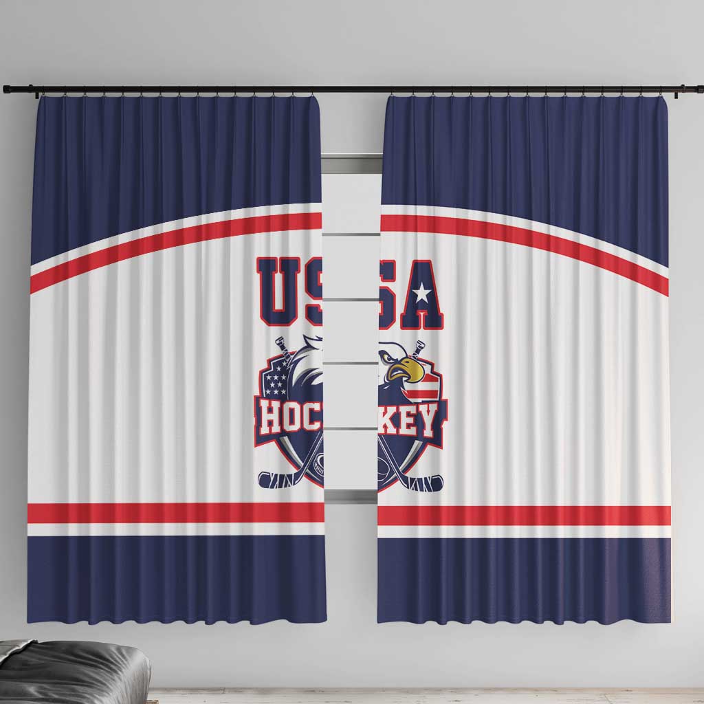 USA Ice Hockey Window Curtain American Eagle Spirit White Version
