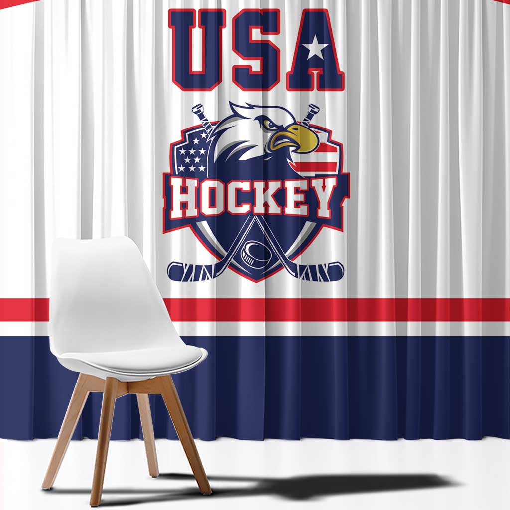 USA Ice Hockey Window Curtain American Eagle Spirit White Version