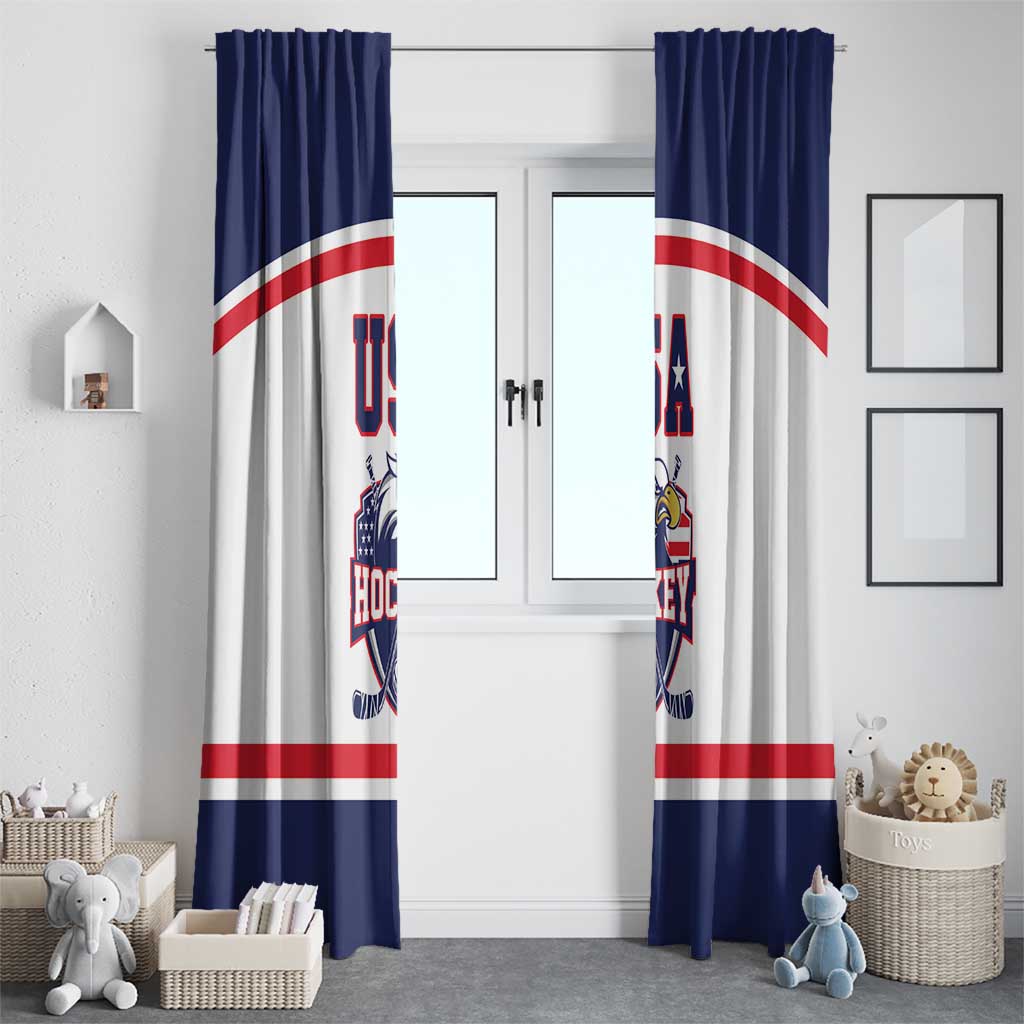 USA Ice Hockey Window Curtain American Eagle Spirit White Version