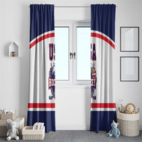USA Ice Hockey Window Curtain American Eagle Spirit White Version