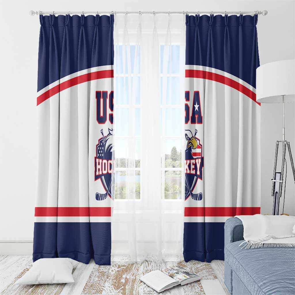 USA Ice Hockey Window Curtain American Eagle Spirit White Version
