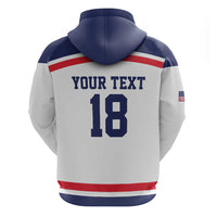 USA Ice Hockey Custom Zip Hoodie American Eagle Spirit White Version