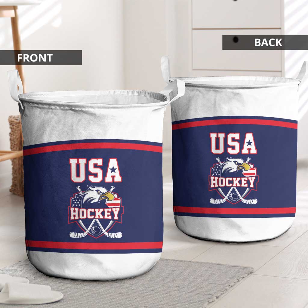 USA Ice Hockey Laundry Basket American Eagle Spirit Blue Version