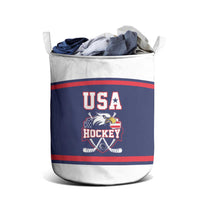 USA Ice Hockey Laundry Basket American Eagle Spirit Blue Version