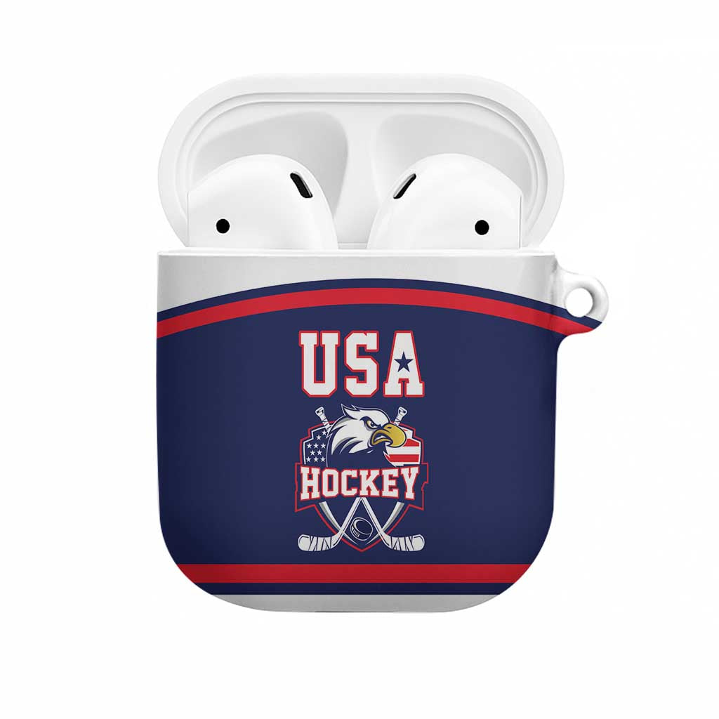 USA Ice Hockey AirPods Case American Eagle Spirit Blue Version