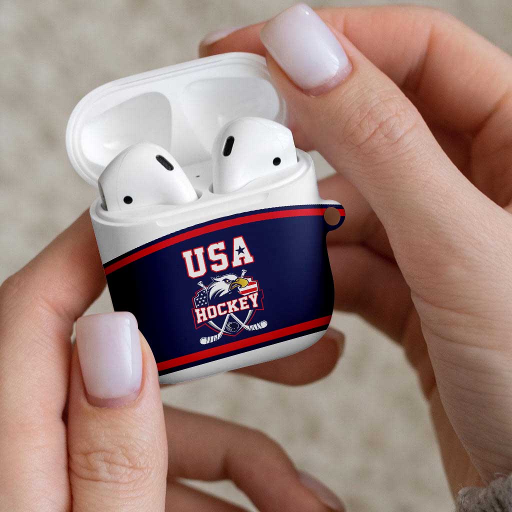 USA Ice Hockey AirPods Case American Eagle Spirit Blue Version