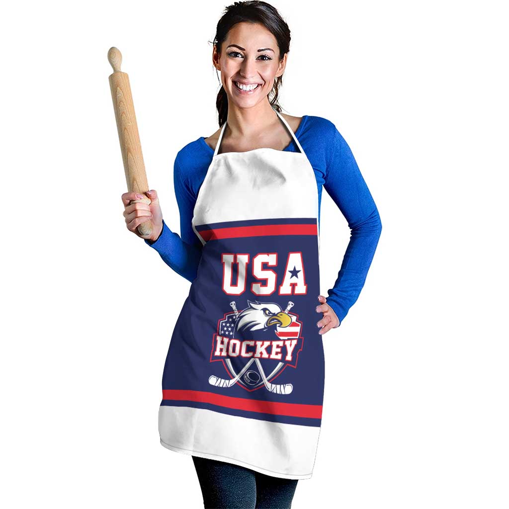 USA Ice Hockey Apron American Eagle Spirit Blue Version