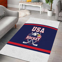 USA Ice Hockey Area Rug American Eagle Spirit Blue Version