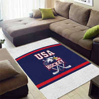 USA Ice Hockey Area Rug American Eagle Spirit Blue Version