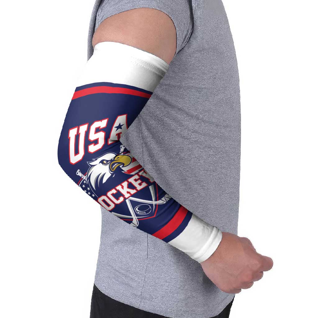 USA Ice Hockey Custom Arm Sleeves American Eagle Spirit Blue Version