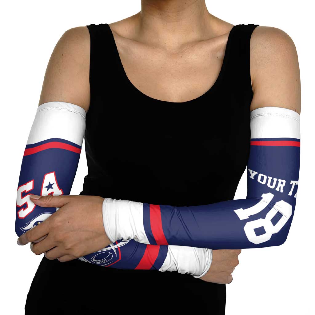 USA Ice Hockey Custom Arm Sleeves American Eagle Spirit Blue Version