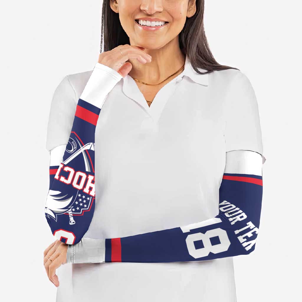USA Ice Hockey Custom Arm Sleeves American Eagle Spirit Blue Version