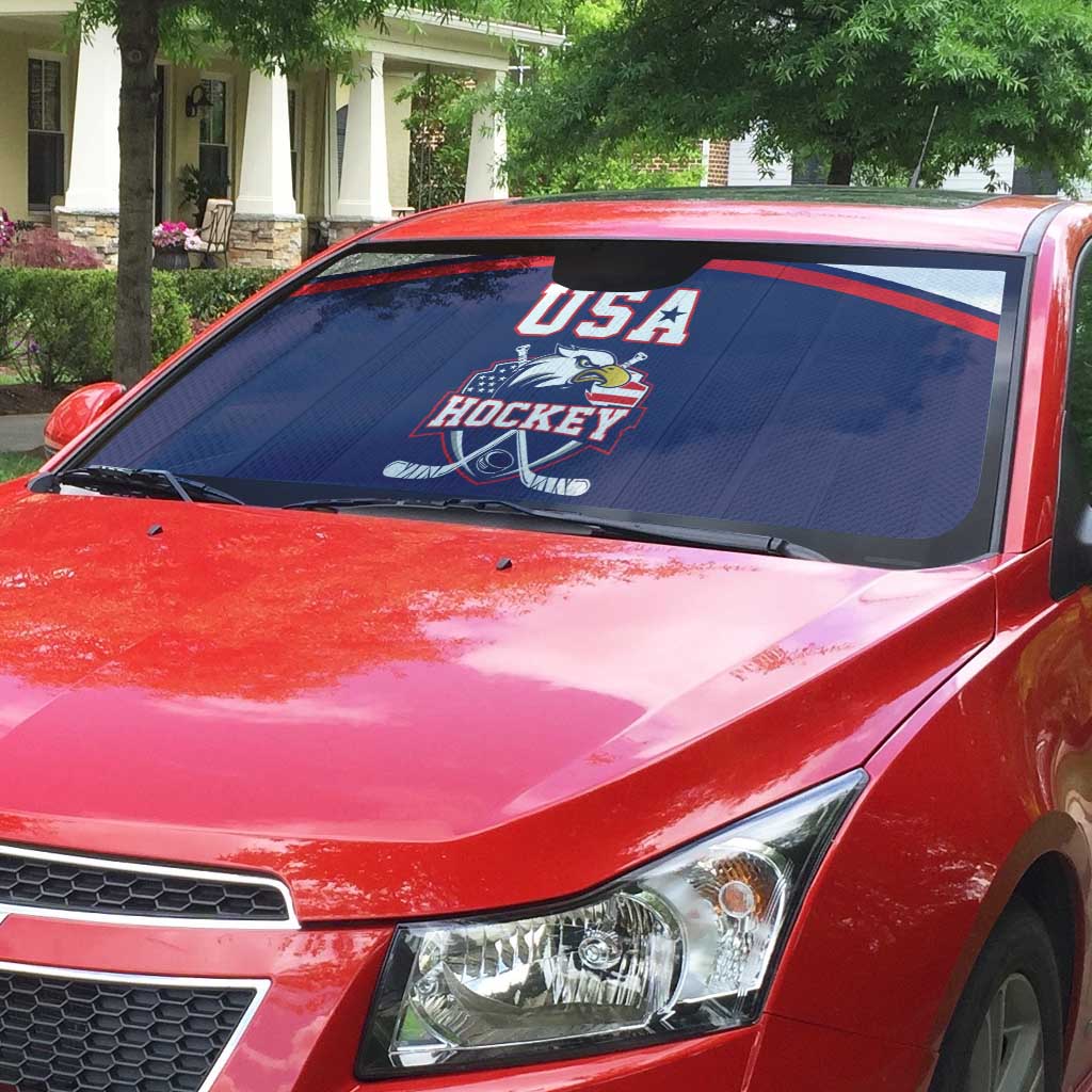 USA Ice Hockey Auto Sun Shade American Eagle Spirit Blue Version