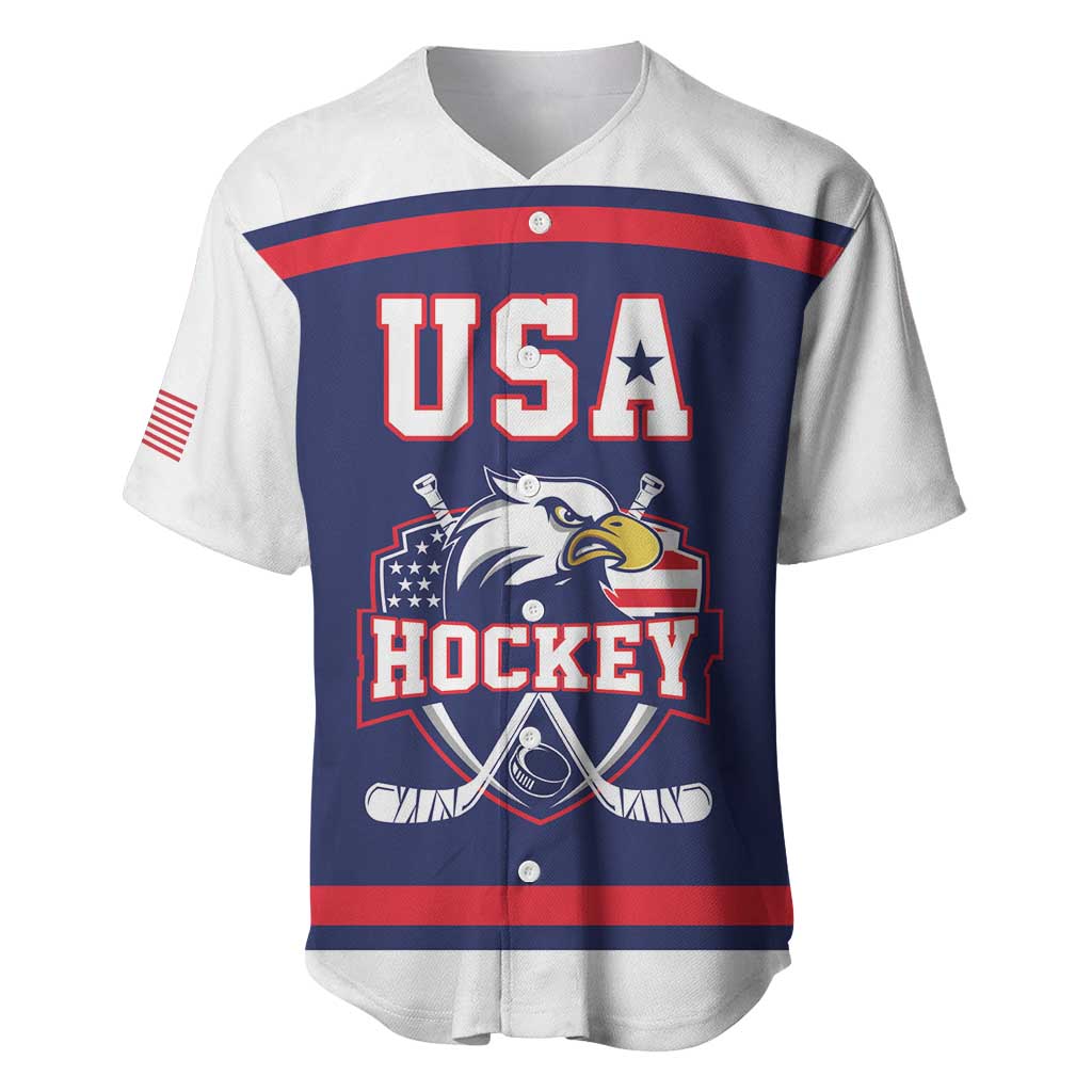 USA Ice Hockey Custom Baseball Jersey American Eagle Spirit Blue Version