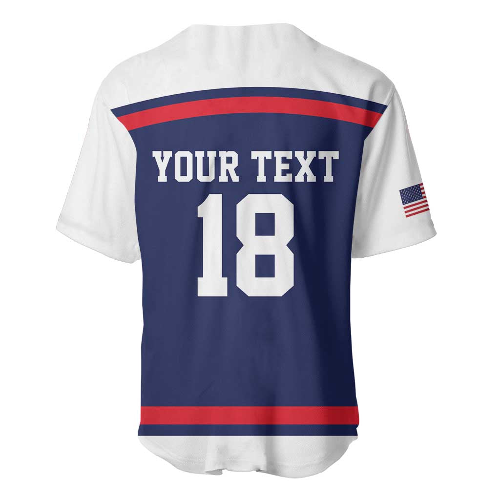 USA Ice Hockey Custom Baseball Jersey American Eagle Spirit Blue Version