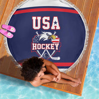 USA Ice Hockey Beach Blanket American Eagle Spirit Blue Version
