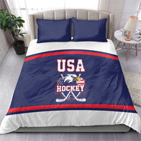 USA Ice Hockey Bedding Set American Eagle Spirit Blue Version