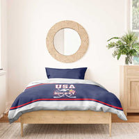USA Ice Hockey Bedding Set American Eagle Spirit Blue Version