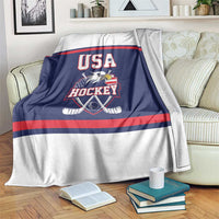 USA Ice Hockey Blanket American Eagle Spirit Blue Version