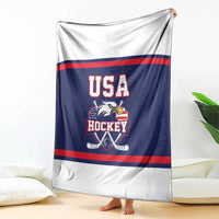 USA Ice Hockey Blanket American Eagle Spirit Blue Version