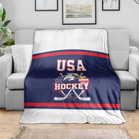 USA Ice Hockey Blanket American Eagle Spirit Blue Version
