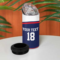 USA Ice Hockey Custom 4 in 1 Can Cooler Tumbler American Eagle Spirit Blue Version