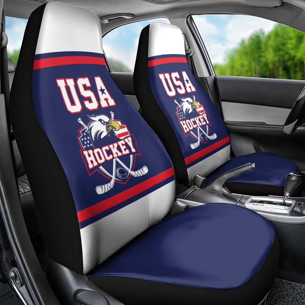 USA Ice Hockey Car Seat Cover American Eagle Spirit Blue Version