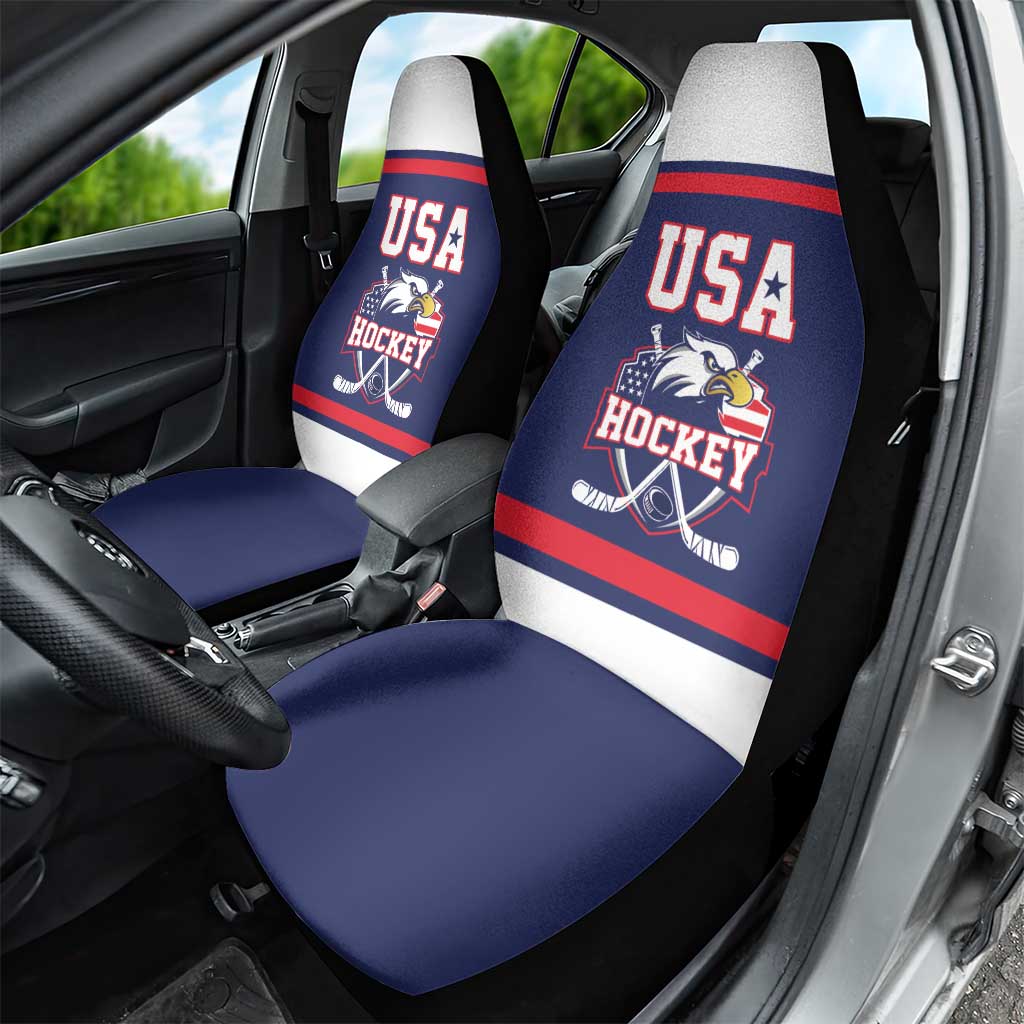 USA Ice Hockey Car Seat Cover American Eagle Spirit Blue Version