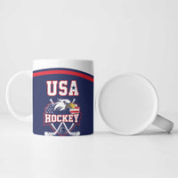 USA Ice Hockey Custom Ceramic Mug American Eagle Spirit Blue Version