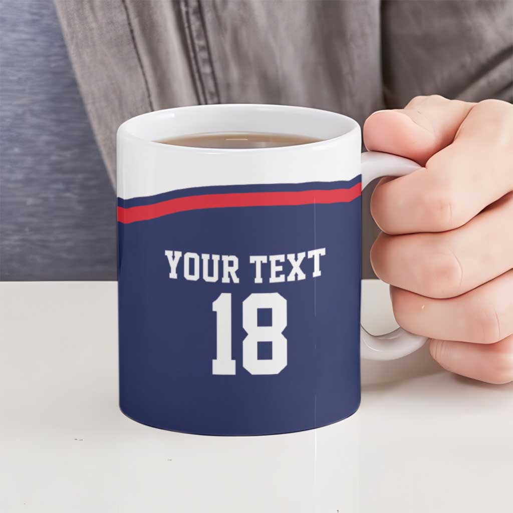 USA Ice Hockey Custom Ceramic Mug American Eagle Spirit Blue Version