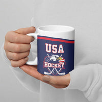 USA Ice Hockey Custom Ceramic Mug American Eagle Spirit Blue Version