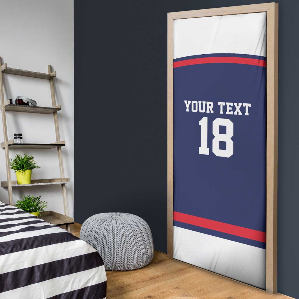 USA Ice Hockey Custom Door Cover American Eagle Spirit Blue Version