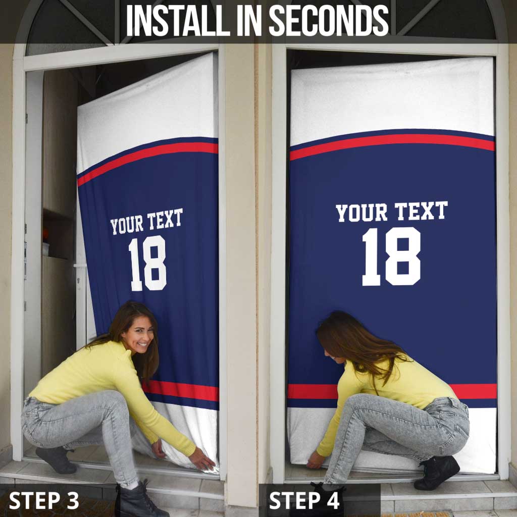 USA Ice Hockey Custom Door Cover American Eagle Spirit Blue Version