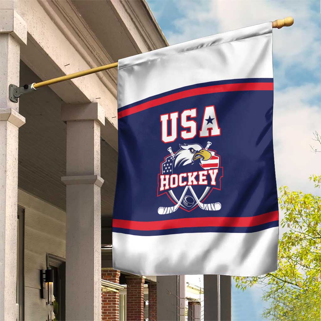USA Ice Hockey Garden Flag American Eagle Spirit Blue Version