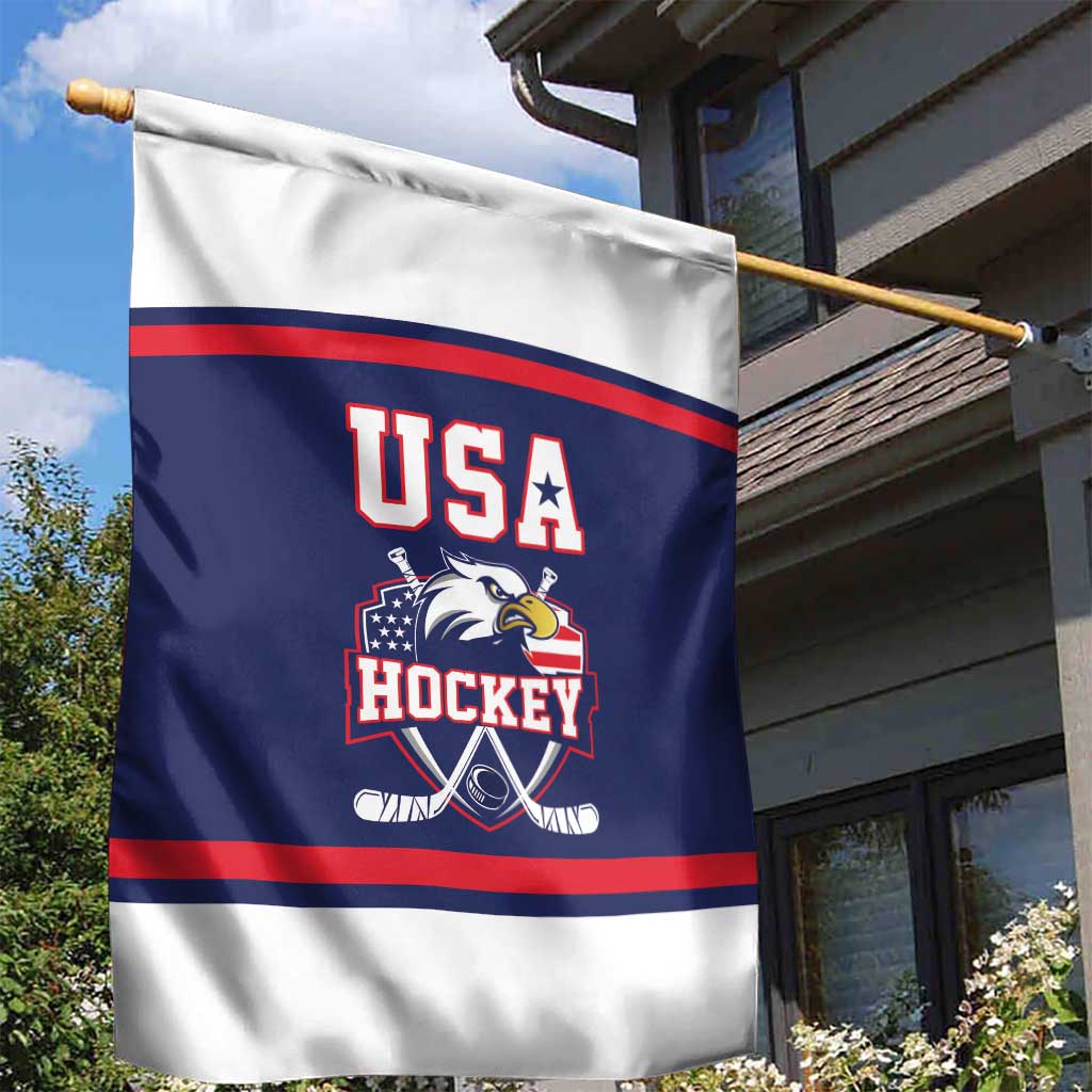 USA Ice Hockey Garden Flag American Eagle Spirit Blue Version