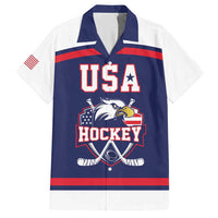 USA Ice Hockey Custom Hawaiian Shirt American Eagle Spirit Blue Version