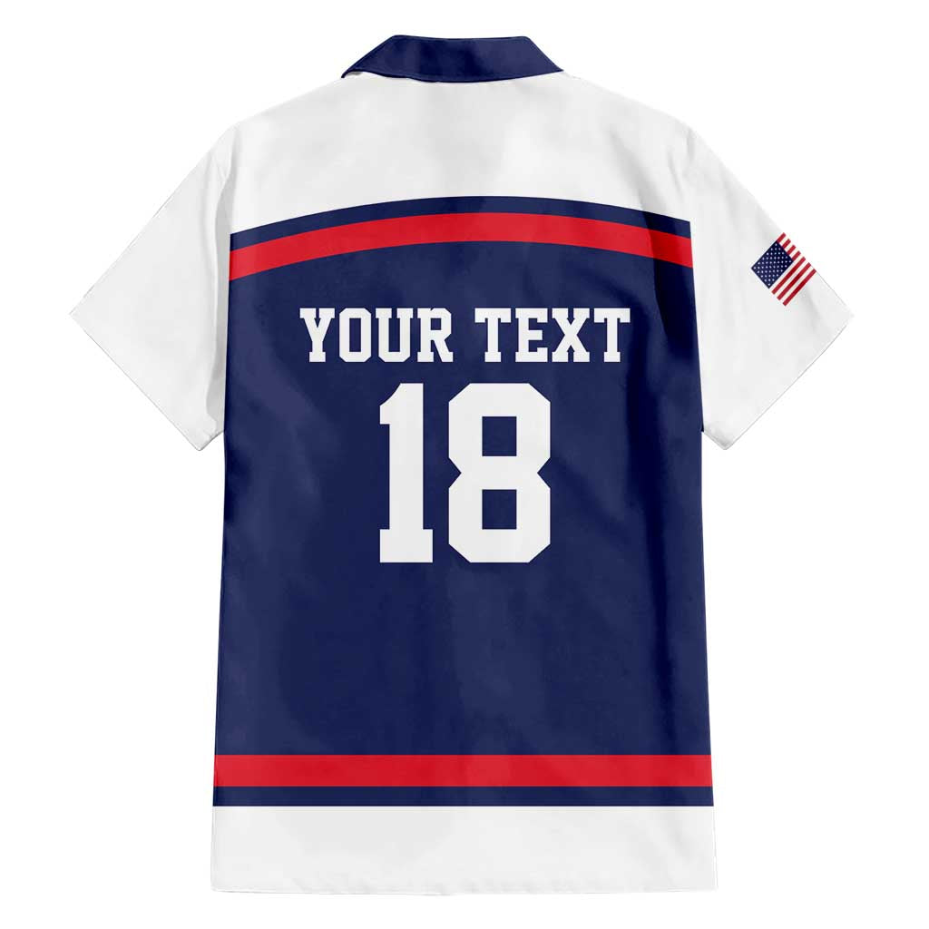 USA Ice Hockey Custom Hawaiian Shirt American Eagle Spirit Blue Version
